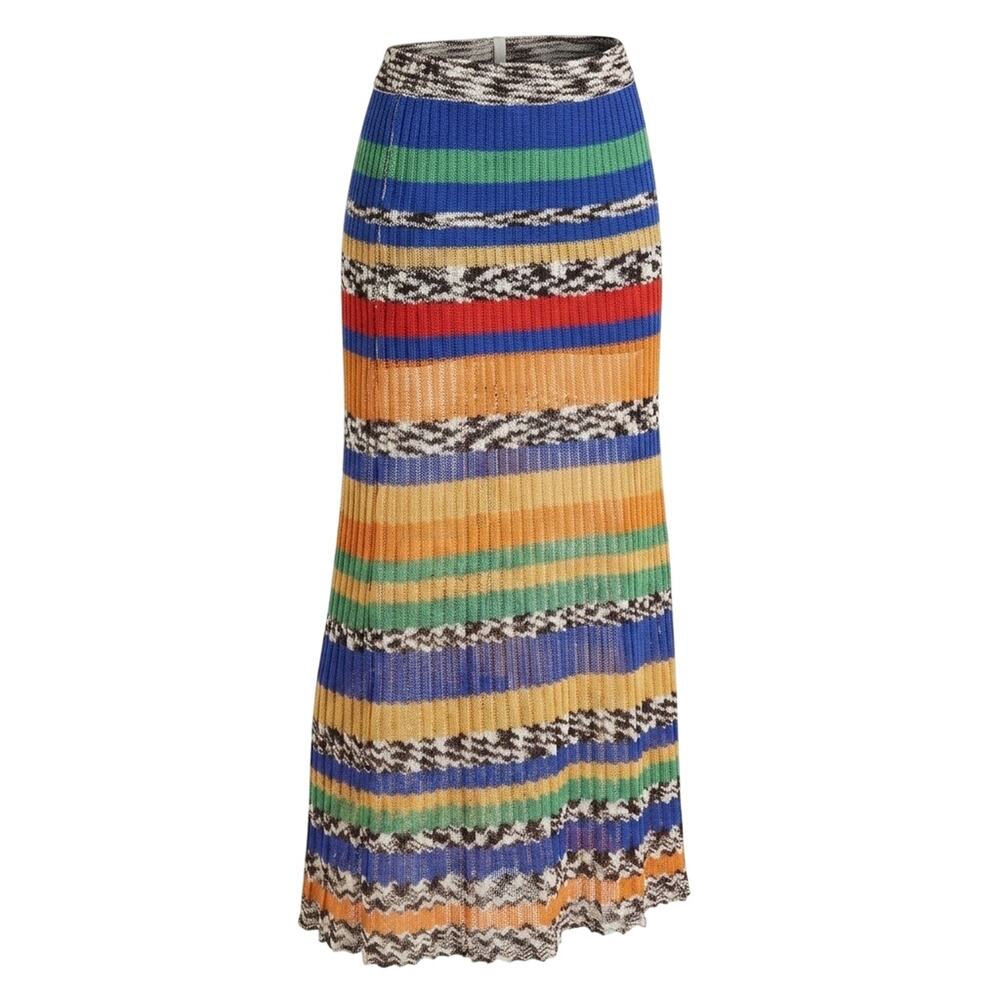 ZARA Multi-Color Crochet Knit Maxi Skirt Medium Boho Eclectic Summer Festival - Picture 1 of 8